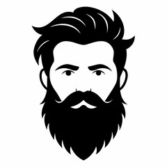 Beard silhouette art vector illustration