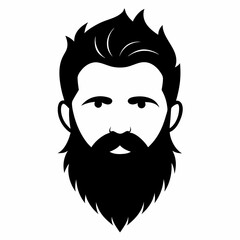 Beard silhouette art vector illustration