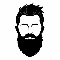 Beard silhouette art vector illustration