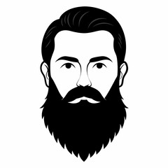 Beard silhouette art vector illustration