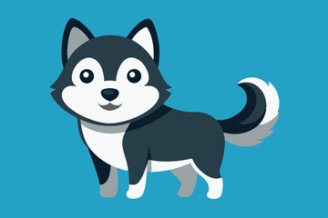 Cute husky dog cartoon  vector art illustration