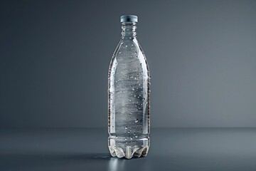 bottle of water on a grey background