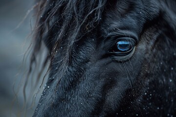 close up of a head of a horse black