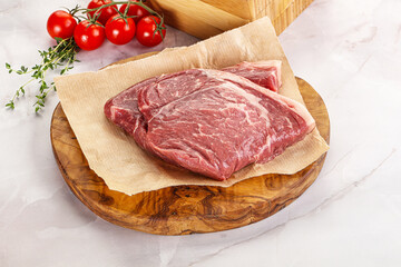 Uncooked raw beef steak for grill