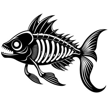 recommend clip art: Stealth Skeleton Predator Fish Skeleton art vector illustration