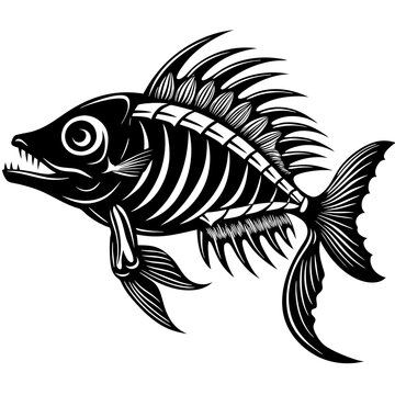 recommend clip art: Stealth Skeleton Predator Fish Skeleton art vector illustration