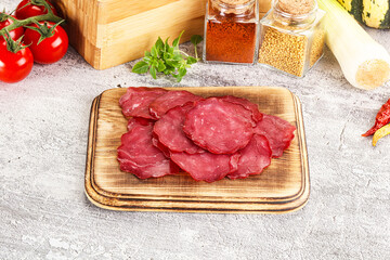Smoked beef meat - Pastrami slices