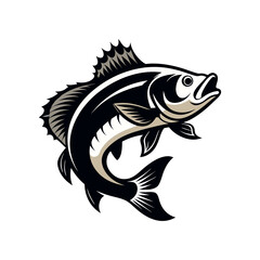 Bass fish vector isolated illustration design