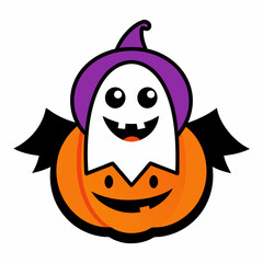 Featuring classic Halloween elements cartoon mascot logo design for Halloween vector art