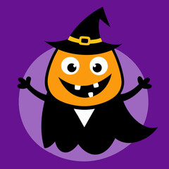 Featuring classic Halloween elements cartoon mascot logo design for Halloween vector art