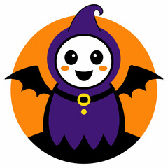 Featuring classic Halloween elements cartoon mascot logo design for Halloween vector art
