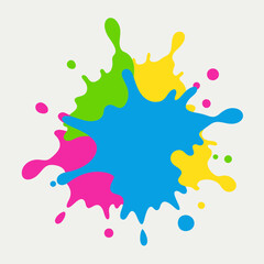 Paint splatter pink ,green ,blue ,yellow art vector illustration
