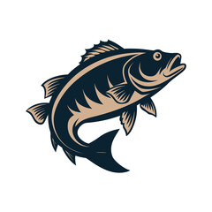 Bass fish vector isolated illustration design