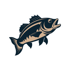 Bass fish vector isolated illustration design