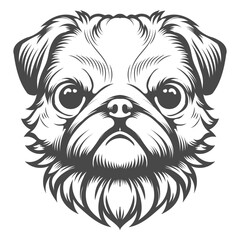 Pug dog head sweet face pet vector design
