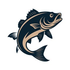 Bass fish vector isolated illustration design