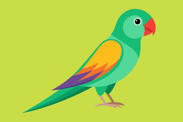 Indian ringneck parakeet vector art illustration