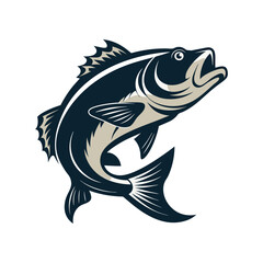 Bass fish vector isolated illustration design