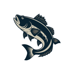 Bass fish vector isolated illustration design