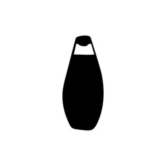 Shampoo bottle icon in black glyph style. Simple soap silhouette vector illustration — Pixel-perfect icon.