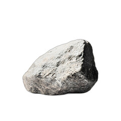 Single Grey Rock Isolated on Black Background.