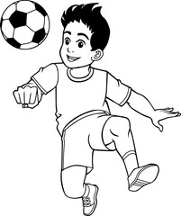  Soccer Player Heading The Ball vector illustration 
