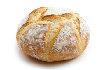 Round white bread isolated , ai