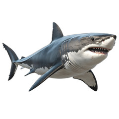 Obraz premium Great White Shark in Black Background.