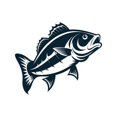 Bass fish vector isolated illustration design