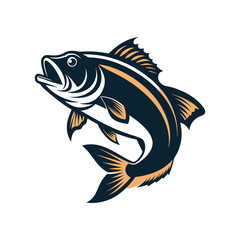 Bass fish vector isolated illustration design