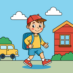 kid going back to school after summer