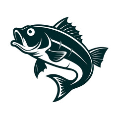 Bass fish vector isolated illustration design