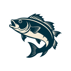 Bass fish vector isolated illustration design
