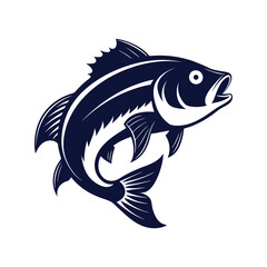 Bass fish vector isolated illustration design