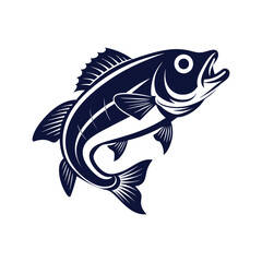 Bass fish vector isolated illustration design