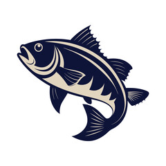 Bass fish vector isolated illustration design