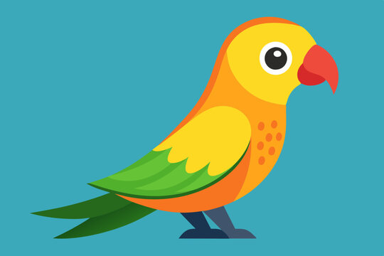 recommend clip art: Sun conure bird vector art illustration