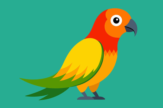 recommend clip art: Sun conure bird vector art illustration