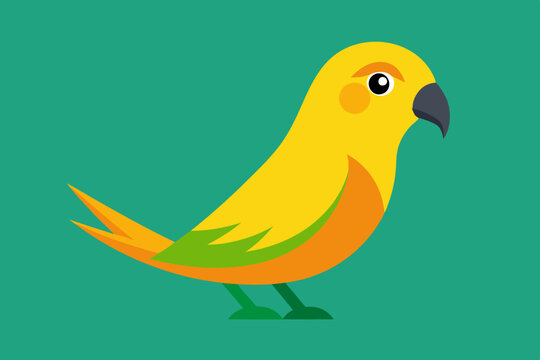 recommend clip art: Sun conure bird vector art illustration