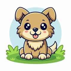 A dog sitting art vector illustration