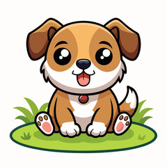 A dog sitting art vector illustration