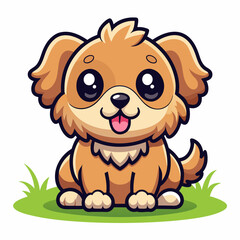 A dog sitting art vector illustration