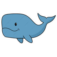 whale illustration hand drawn isolated vector