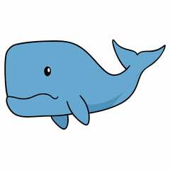 whale illustration hand drawn isolated vector