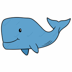 whale illustration hand drawn isolated vector