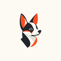 Modern abstract dog vector logo