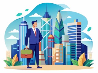 Modern Business Travel Vector Illustration for Corporate Mobility