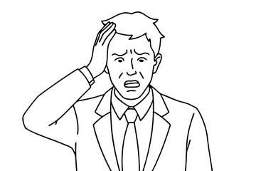 A man so sad and with head art vector illustration