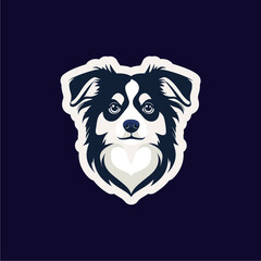 Modern abstract dog vector logo