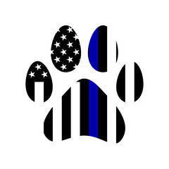 K9 dog paw print with USA flag © ValGraphic